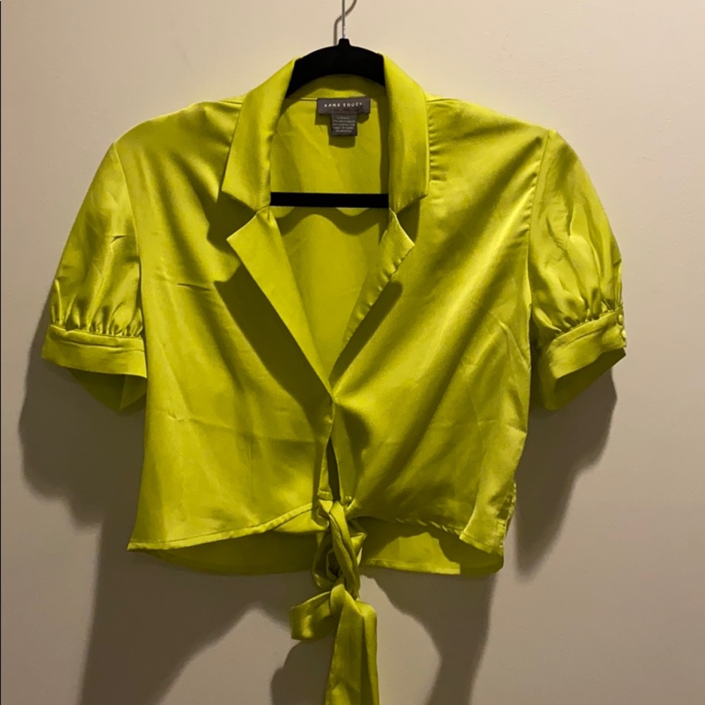 Satin Lime Crop Top